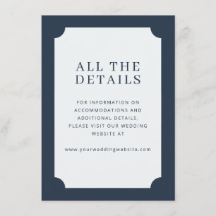 Elegante Navy Minimalistische Rand Informatiekaartje