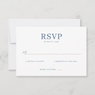 Elegante Navy Minimalistische RSVP Kaartje