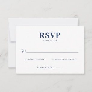 Elegante Navy-reactiekaart RSVP Kaartje