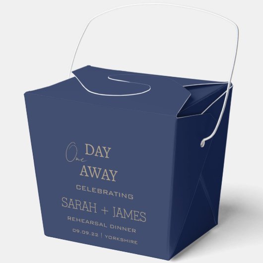 Elegante Navy repetitie diner bruiloft Bedankdoosjes (Voorkant)