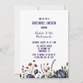 Elegante Navy Roos en Koraal Bruidsmeisjes Luncheo Kaart (Voorkant)