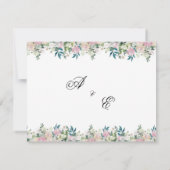 Elegante Navy Roze Trouw Uitnodiging (Achterkant)