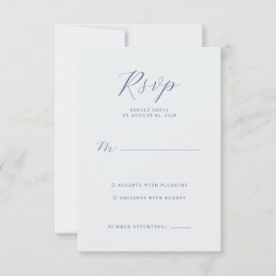 Elegante Navy RSVP Kaart