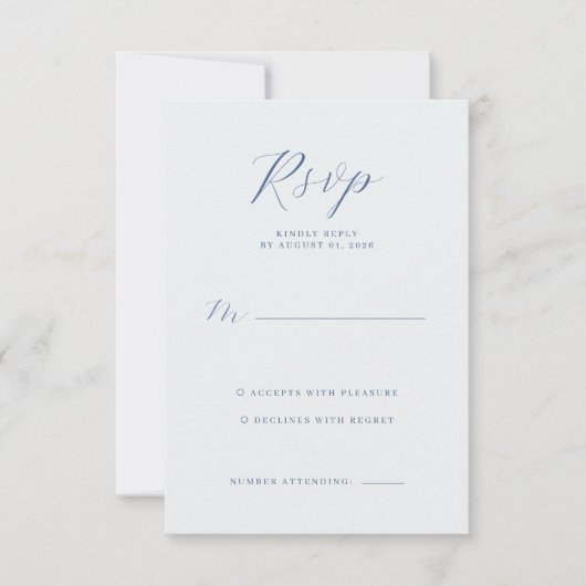 Elegante Navy RSVP Kaart (Voorkant)