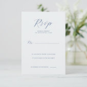 Elegante Navy RSVP Kaart (Staand voorkant)
