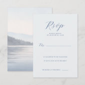 Elegante Navy RSVP Kaart (Voorkant / Achterkant)