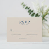 Elegante Navy RSVP-kaart RSVP Kaartje (Staand voorkant)