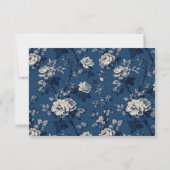 Elegante Navy RSVP-kaart RSVP Kaartje (Achterkant)