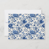 Elegante Navy RSVP-kaart RSVP Kaartje (Achterkant)