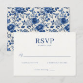 Elegante Navy RSVP-kaart RSVP Kaartje (Voorkant / Achterkant)