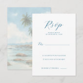 Elegante Navy RSVP-kaart RSVP Kaartje (Voorkant / Achterkant)