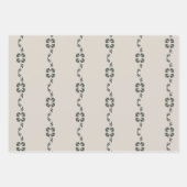 Elegante Navy Rust Art Nouveau  Bloemen Inpakpapier Vel (Voorkant 2)