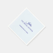 Elegante Navy Schrift Cocktail Servet (Hoek)