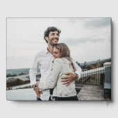 Elegante Navy Snowberry + Eucalyptus krans bruilof Gastenboek (Achterkant)