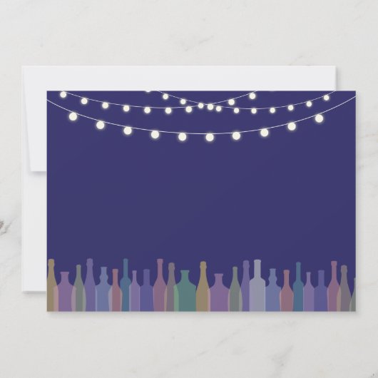 Elegante Navy Stock De Bar Verloving Uitnodiging (Achterkant)