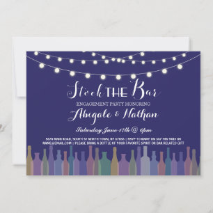Elegante Navy Stock De Bar Verloving Uitnodiging
