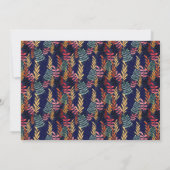 Elegante Navy Tropisch Blad Strand Bruiloft Kalend Save The Date (Achterkant)