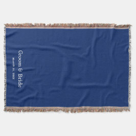 Elegante Navy Trouwdeken met Op maat Gemaakte Lett Deken