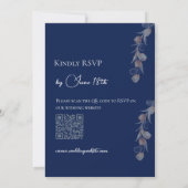 Elegante Navy Tulp Trouw Uitnodiging (Achterkant)