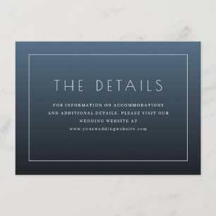 Elegante Navy Typografisch Informatiekaartje