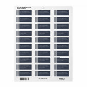 Elegante Navy Verticale Strepen Etiket (Full Sheet)