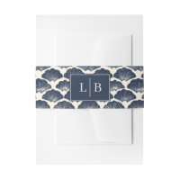 Elegante Navy Vintage Schelp Motief