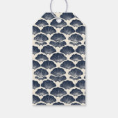 Elegante Navy Waaiers Bewegingen Cadeaulabel (Achterkant)