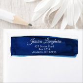 Elegante Navy Waterverf Adreslabels Etiket (Insitu)