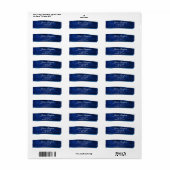 Elegante Navy Waterverf Adreslabels Etiket (Full Sheet)