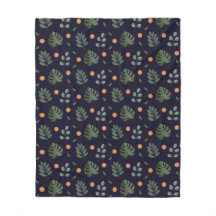 Elegante Navy Waterverf Botanische Blad Bloemig