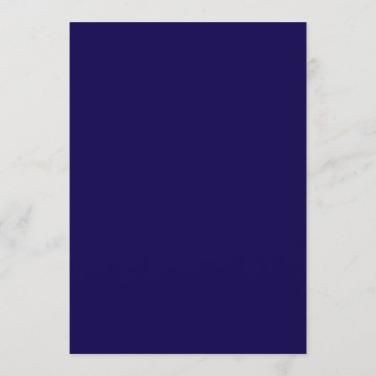 Elegante Navy Waterverf bruiloft receptie Menu (Achterkant)
