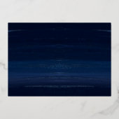 Elegante Navy Waterverf Inkt & Gouden Jewel Foto Folie Feestdagenkaart (Achterkant)