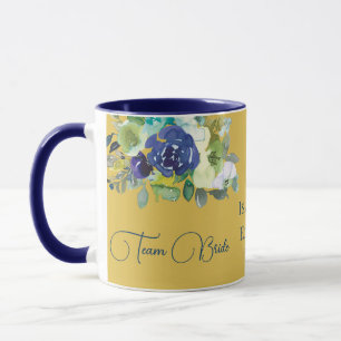Elegante Navy Waterverf Roos Bloemendienst Bruid Mok