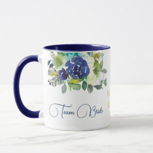 Elegante Navy Waterverfrozen Bruidsteam Trouw Mok