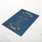 Elegante Navy Wedding Save the Date Folie Uitnodiging (Gedraaid)