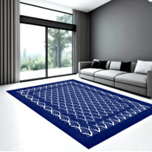 Elegante Navy & White Arch Patroon Tapijt