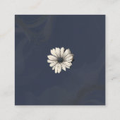 Elegante Navy Wildflower bruiloft receptie Informatiekaartje (Achterkant)