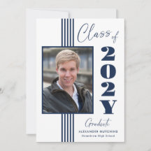 Elegante Navy Wit Fotolijst 2025 Afstuderen 