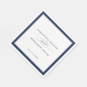 Elegante Navy & Witte bruiloft Servet (Hoek)