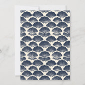 Elegante Navy Zeeschelp Bruiloftsinvatie Kaart (Achterkant)