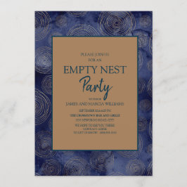 Elegante Navyblauw Gouden Empty Nest Feestje Kaart