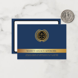Elegante Navyblauw & Gouden Schalen van de Gerecht Notitiekaartje