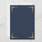 Elegante Navyblauw Gouden Universiteit Afstuderen Aankondiging (Achterkant)