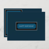 Elegante Navyblauwe "Gefeliciteerd papa" Briefkaart (Voorkant / Achterkant)