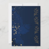 Elegante Navyblauwe Huwelijksaankondiging 'Save th Save The Date (Achterkant)