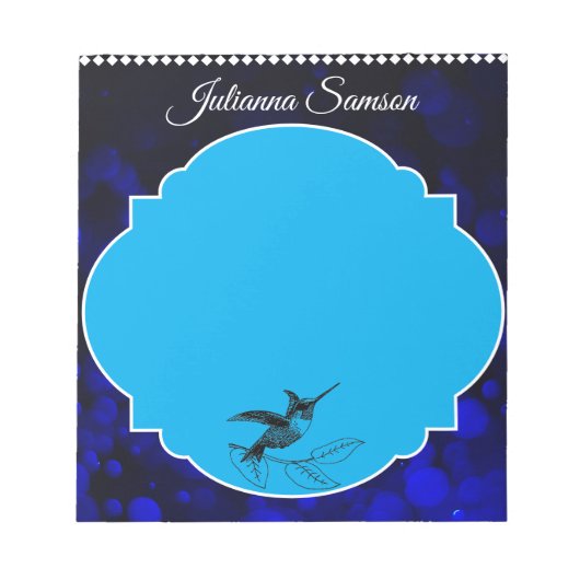 Elegante Navyblauwe Mooie Vogel Eenvoudig Minimali Notitieblok (Voorkant)