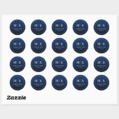 Elegante Navyblauwe Serif Bedankt Sticker (Vel)