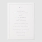 Elegante Navyblauwe Serif Trouwuitnodiging Vellum Uitnodigingen (Voorkant)