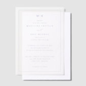 Elegante Navyblauwe Serif Trouwuitnodiging Vellum Uitnodigingen (Offset)