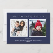 Elegante Navyrood Groen Schotse Ruit Multi Foto Feestdagenkaart (Achterkant)